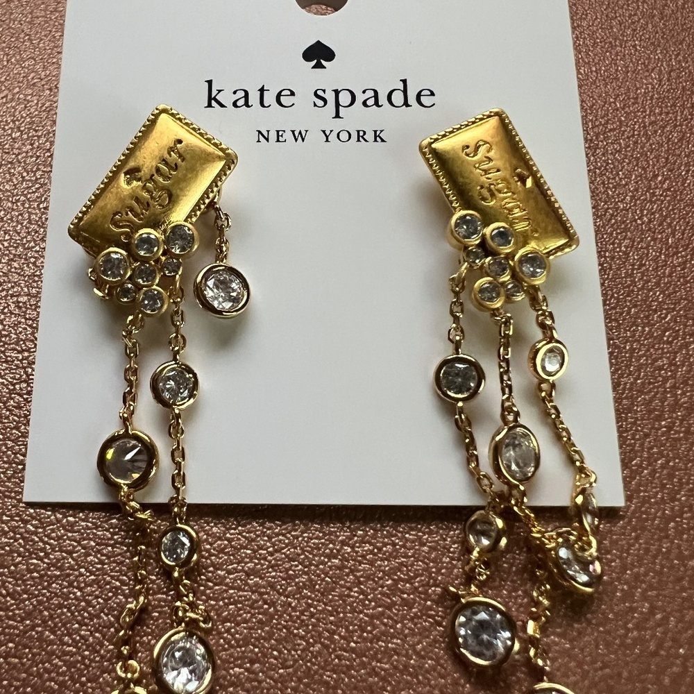 škate spade new york Coffee Break Sugar Statement Dangle Drop Earrings::NWT:: - Picture 2 of 8